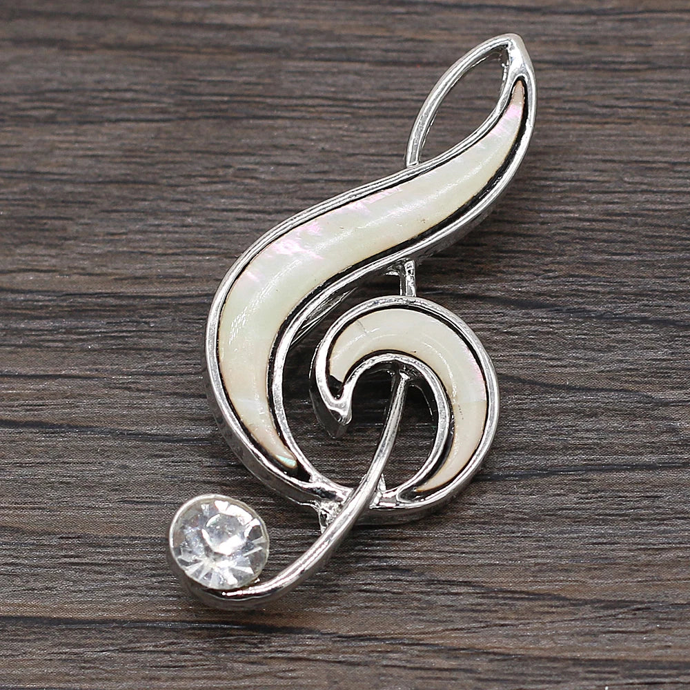 Abalone Shell Musical Note-shaped Brooch