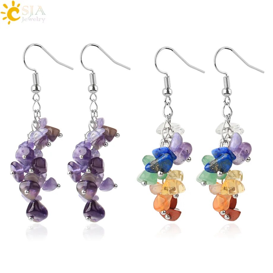 Natural Chipped Stone Earrings (12 colors)