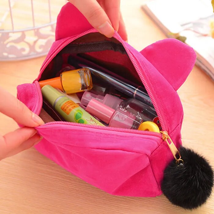 Cute Cartoon Cat Cosmetic Bag (4 colors)