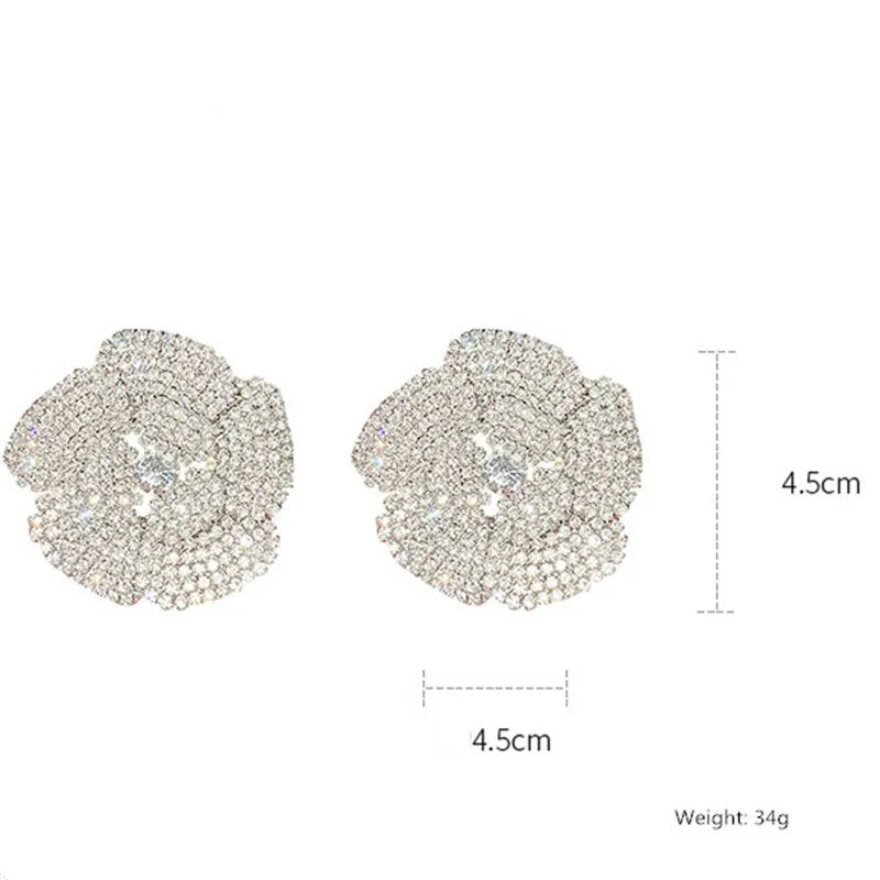 Full Rhinestone Stud Earrings