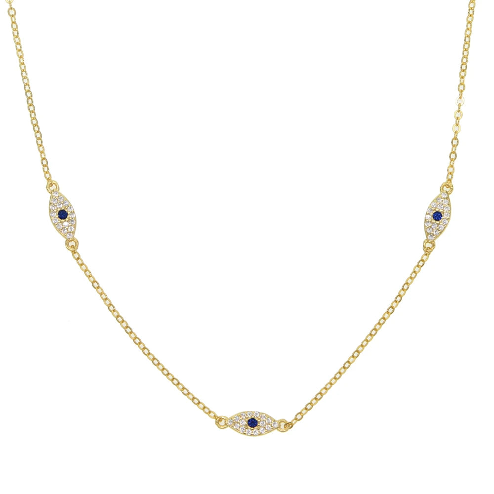 Turkish evil eye charm dainty choker (Gold/Silver)