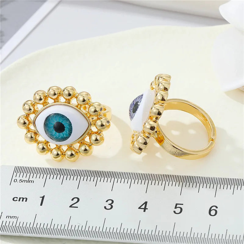 Colored Turkish Evil Eye Rings