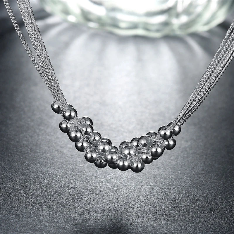 Small Silver Grapes Necklace