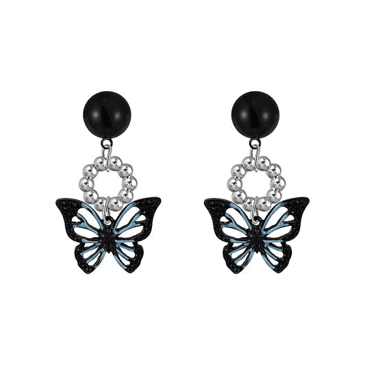 Black Hollow Butterfly Earrings