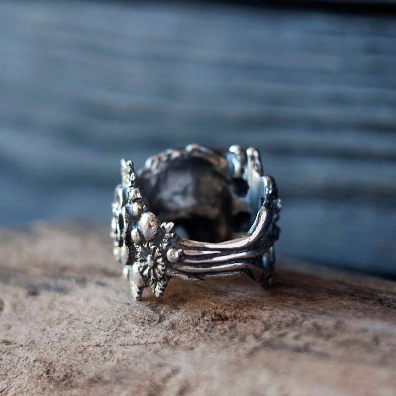 Gothic Flower Skull Rings