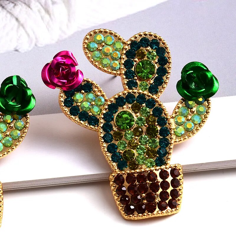 Cactus Crystal Earrings