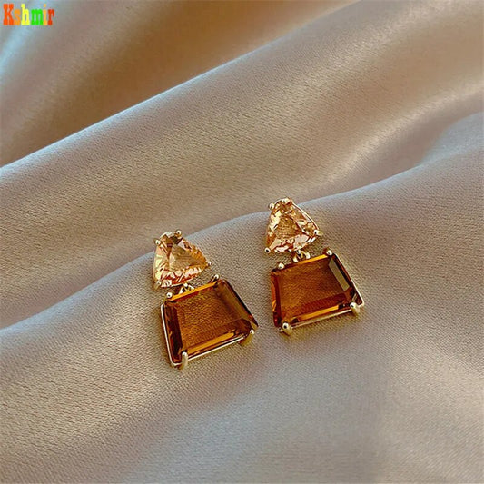 Brown Crystal Earrings (2 styles)