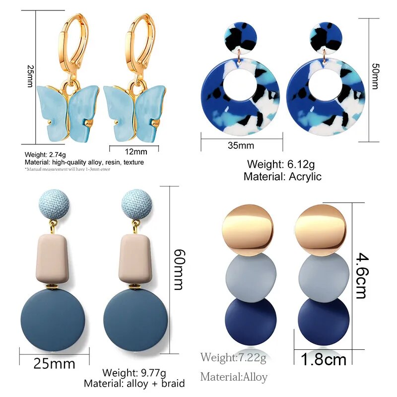 Blue Earrings (6 styles)