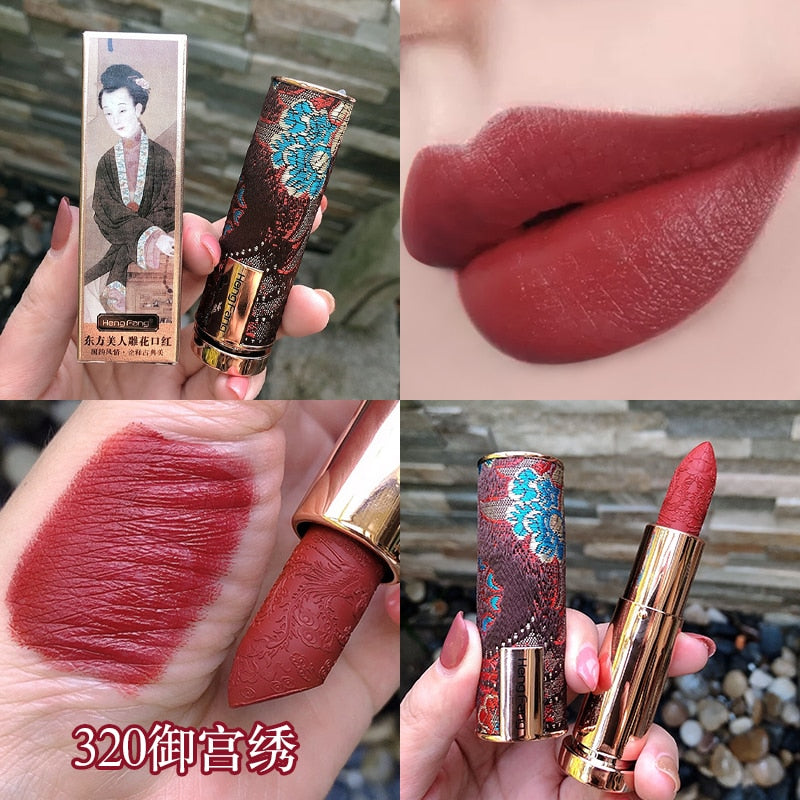 CLEARANCE! Oriental Carved Velvet Lipstick (6 colors)