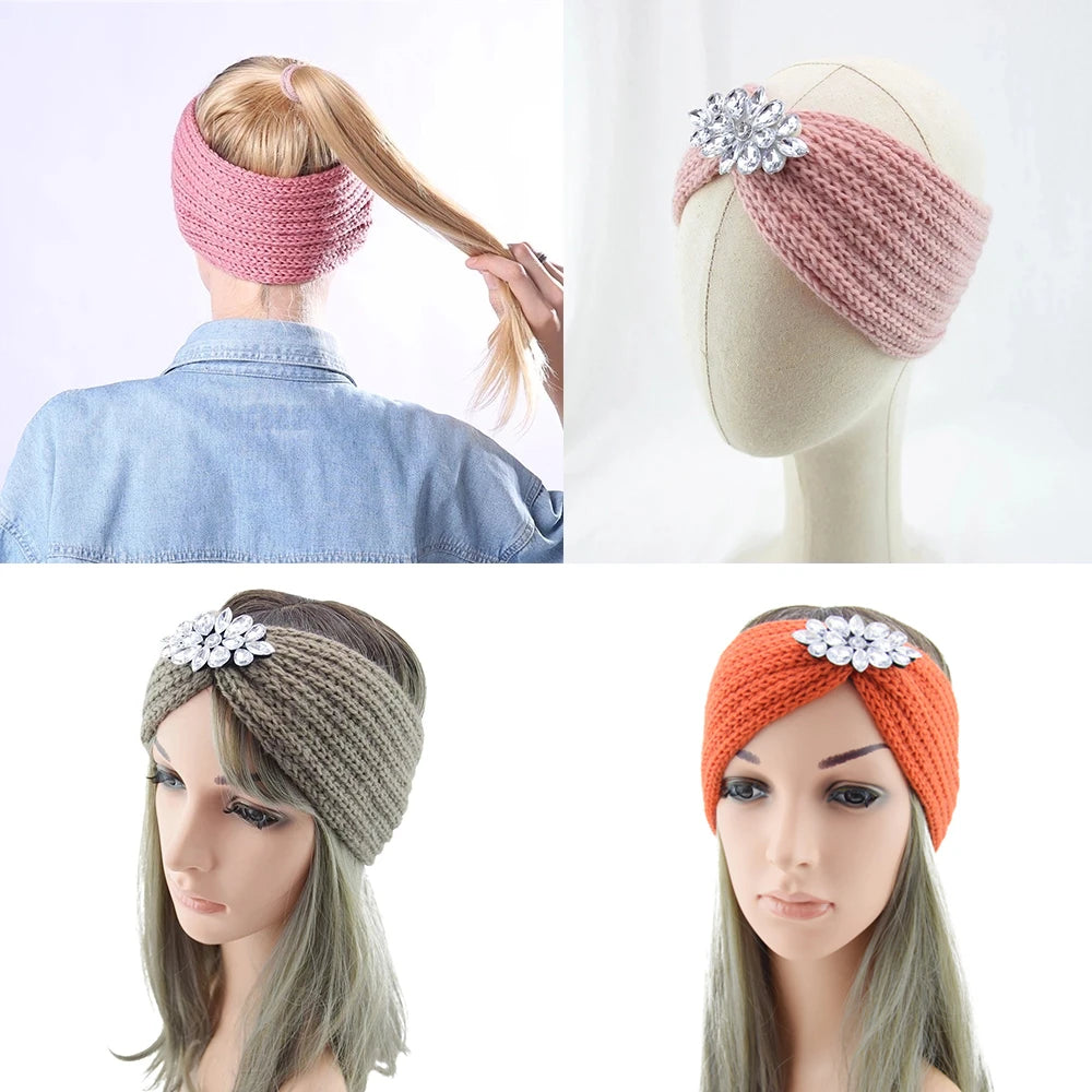 Rhinestone Knitted Headband (36 options)