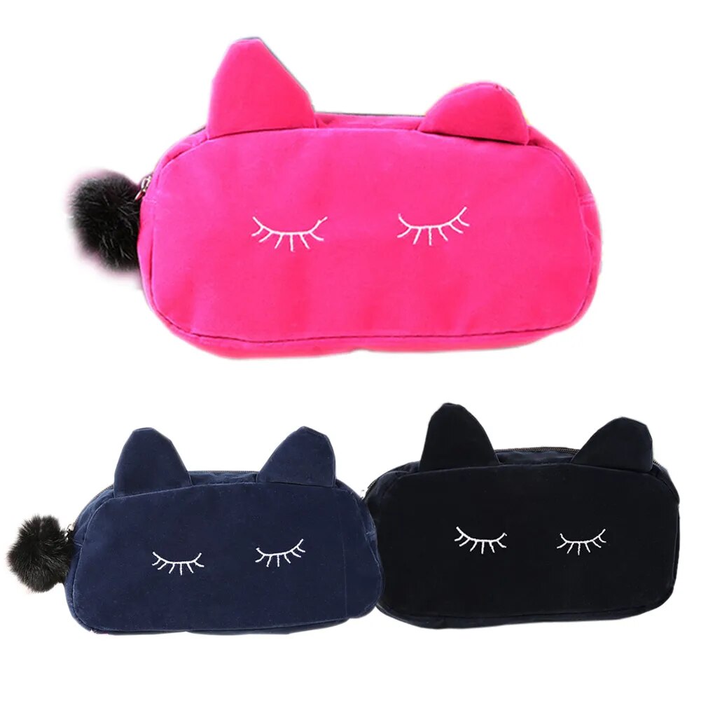 Cute Cartoon Cat Cosmetic Bag (4 colors)