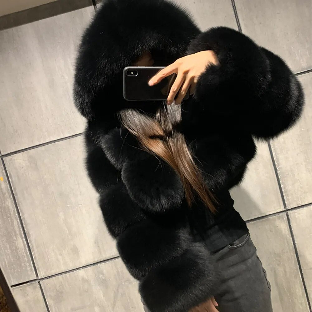 Faux Fur Cropped Coat (6 Colors)