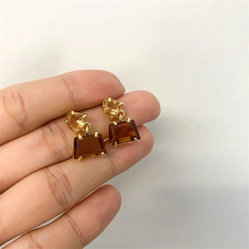 Brown Crystal Earrings (2 styles)