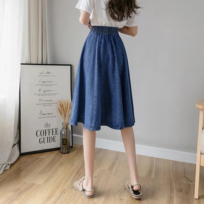 Vintage Denim Skirt (Blue/Light Blue)