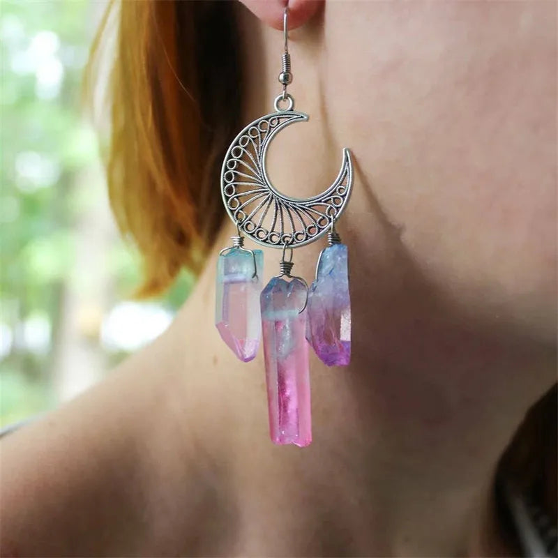 Quartz Moon Earrings (3 options)