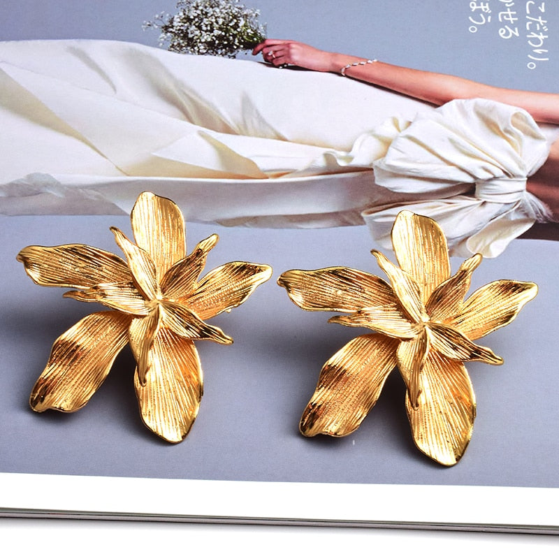 Metal Flower Earrings (Gold/Silver/Rose Gold)