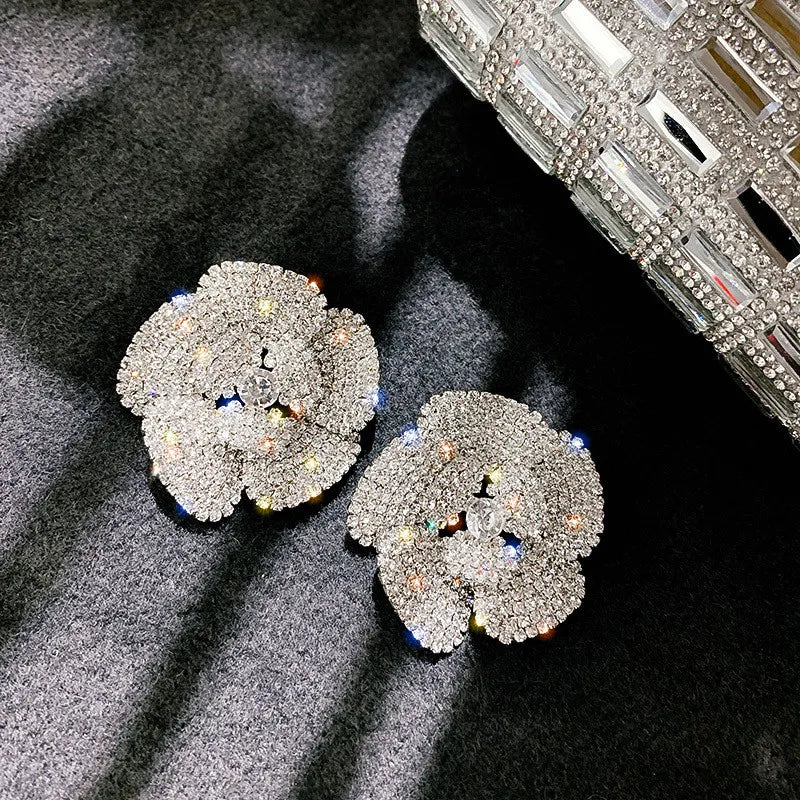 Full Rhinestone Stud Earrings