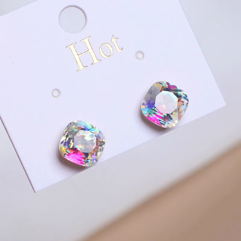 Colorful Crystal Stud Earrings