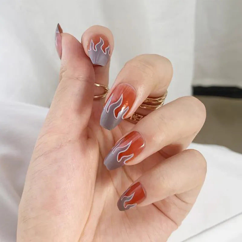 24pcs FLAME Press On Nails (7 styles)