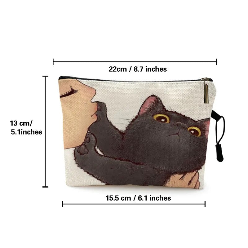 Cute Kissing Cat Makeup Bag (18 options)