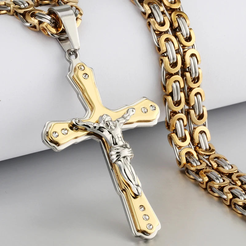 Jesus Christ Holy Crucifix Cross Pendant Necklace