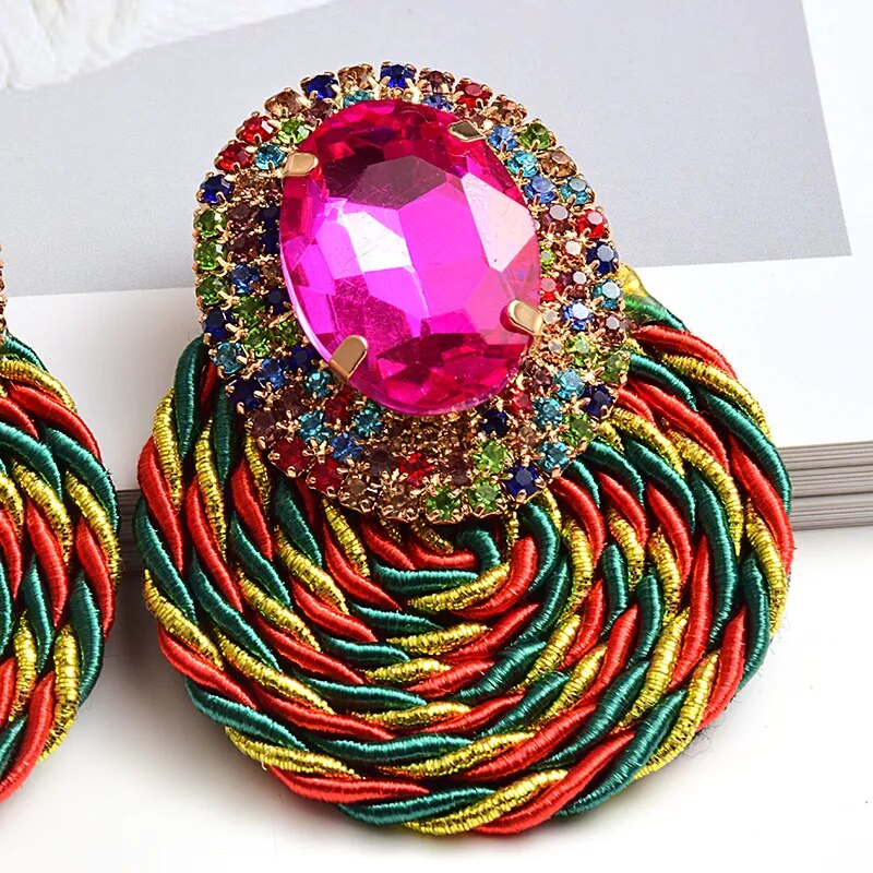 Colorful Circle Crystal Earrings (8 colors)