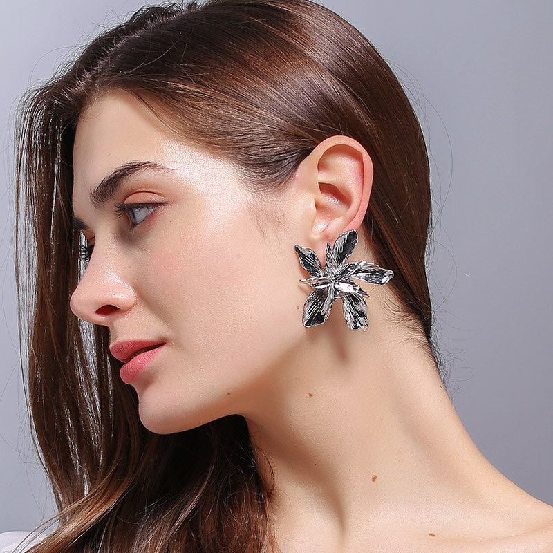 Metal Flower Earrings (Gold/Silver/Rose Gold)