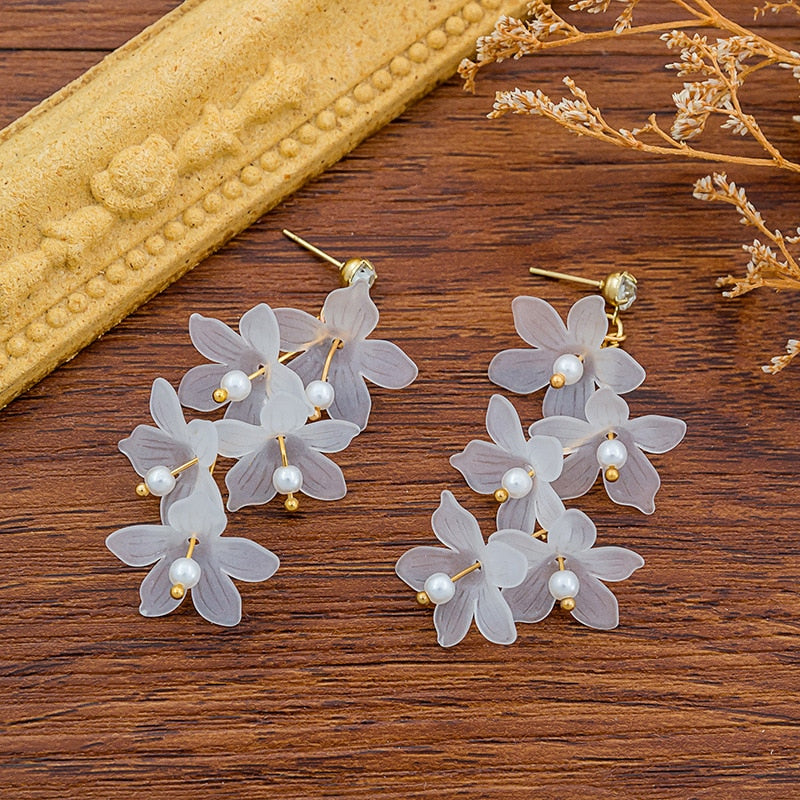 Resin Flower Drop Earrings (34 styles)