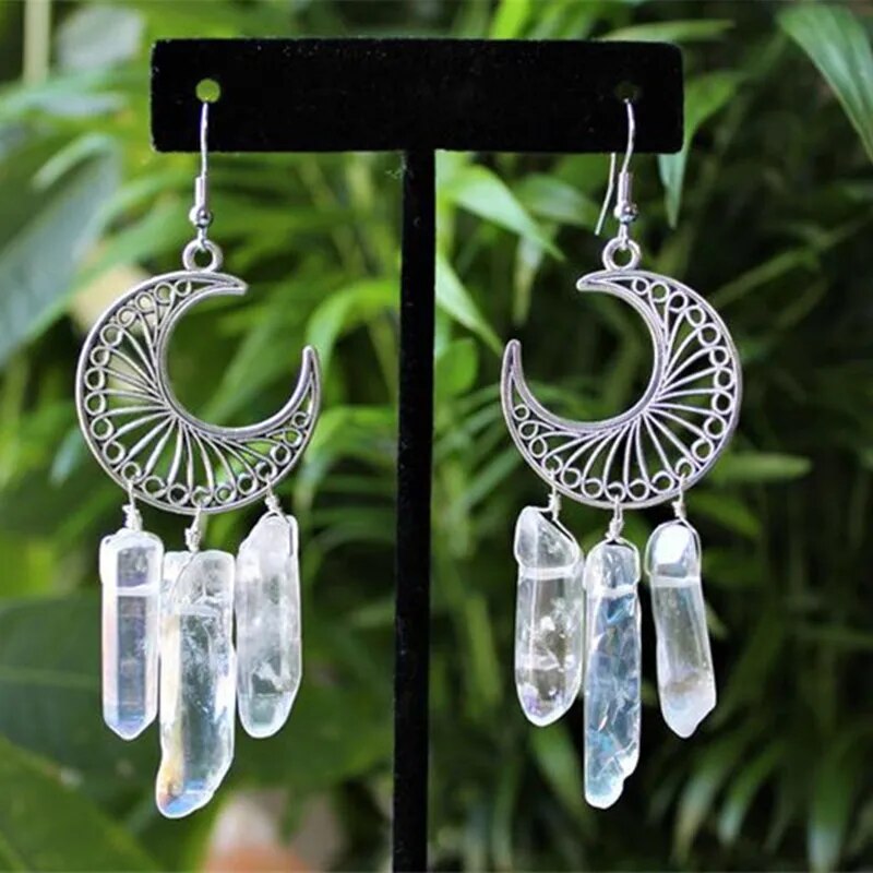 Quartz Moon Earrings (3 options)