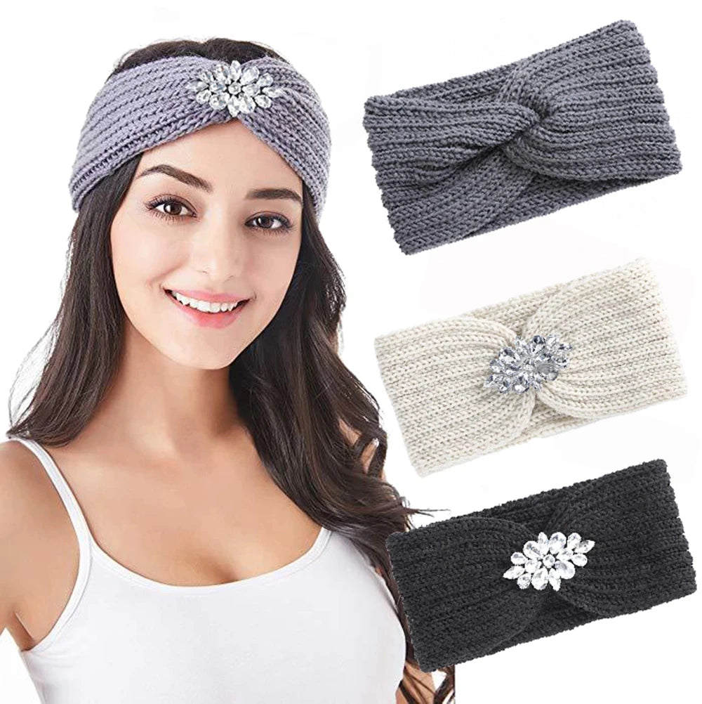 Rhinestone Knitted Headband (36 options)