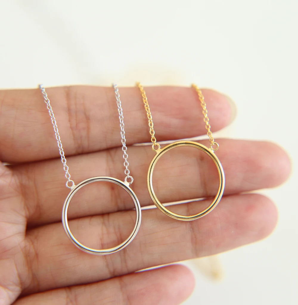 Simple Circle Dainty Necklace (Gold/Silver)