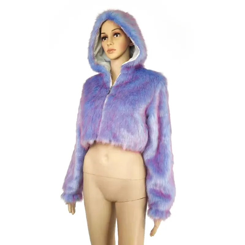 LED Faux Fur Coat