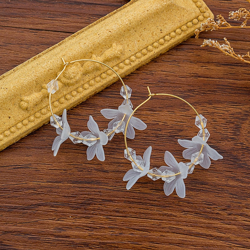 Resin Flower Drop Earrings (34 styles)