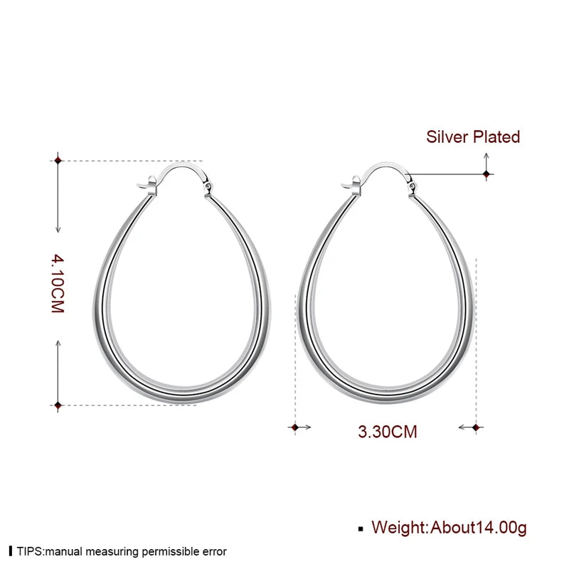 Silver Smooth Hoop Earrings