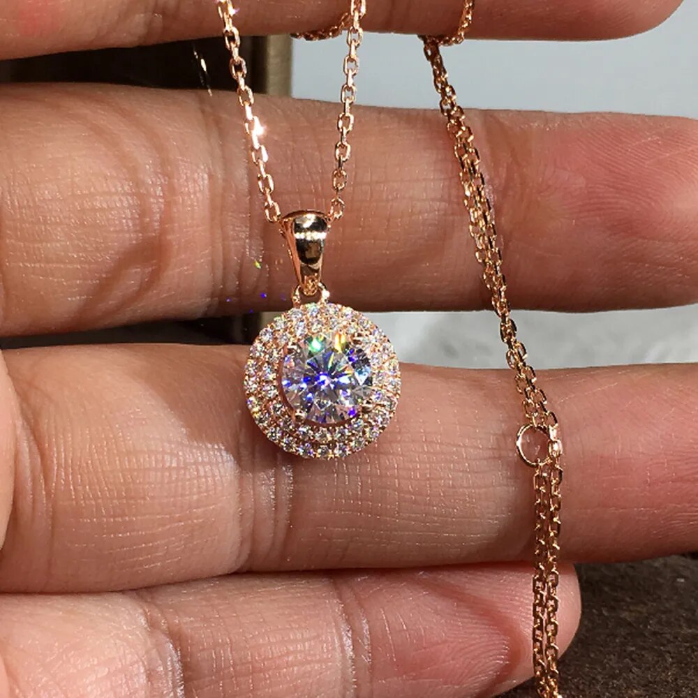 Romantic Rose Gold & Crystals Necklace