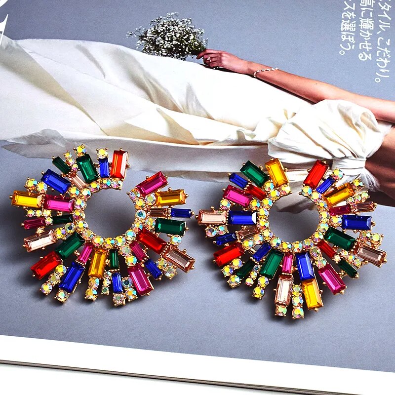 Colorful Crystal Earrings (10 colors)