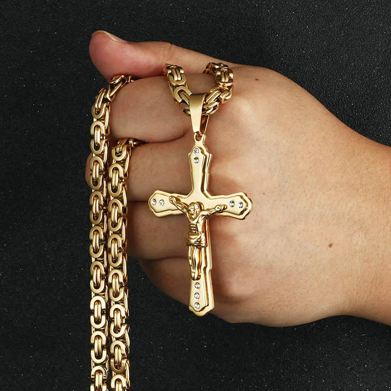 Jesus Christ Holy Crucifix Cross Pendant Necklace