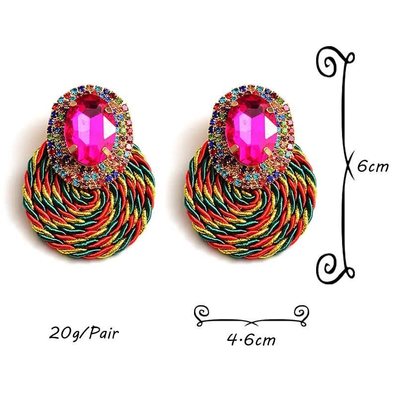 Colorful Circle Crystal Earrings (8 colors)