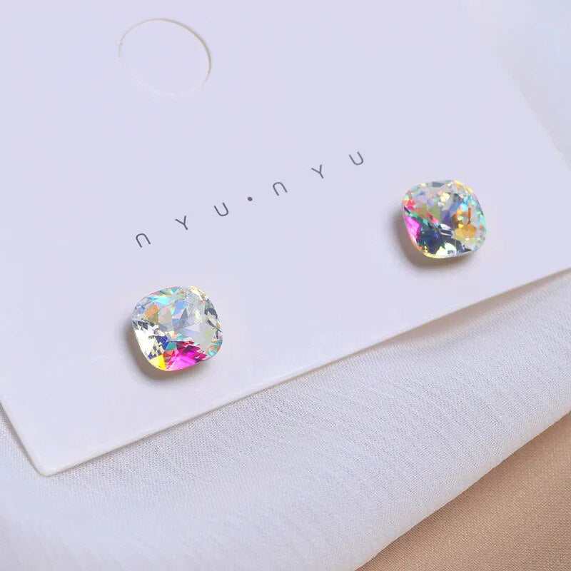 Colorful Crystal Stud Earrings