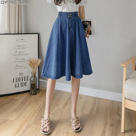 Vintage Denim Skirt (Blue/Light Blue)