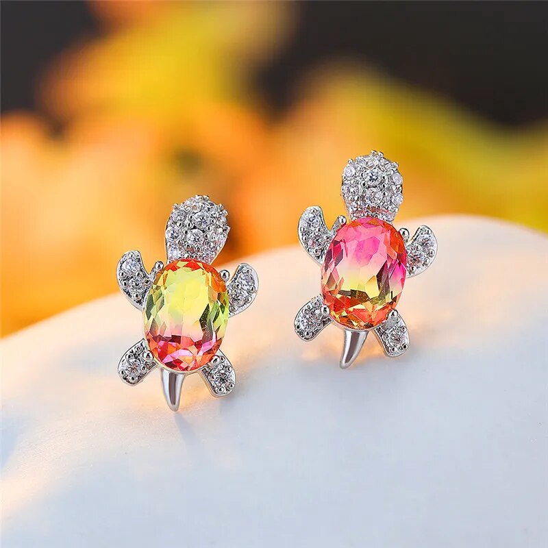 Turtle Crystal Earrings (12 colors)