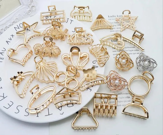 Small Simple Geometric Hair Claw Clips (29 styles)