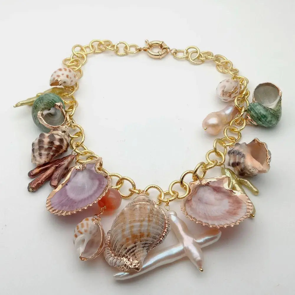 Ocean Beach Mix Sea Shell and Pearl Necklace