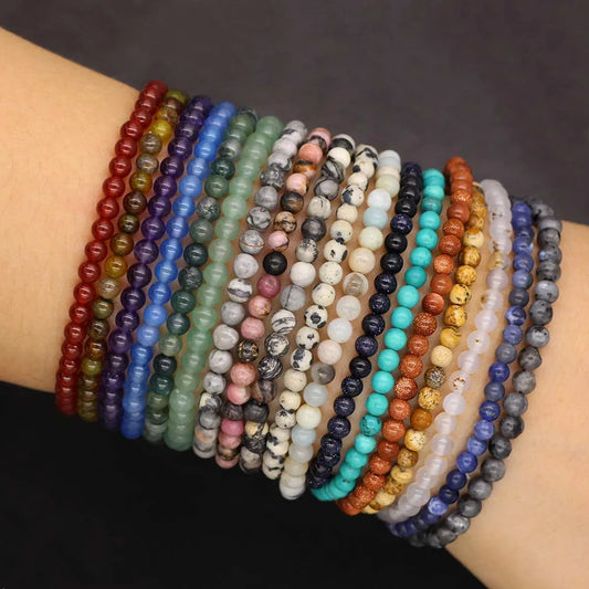 Natural Stone Bead Bracelet (41 colors)