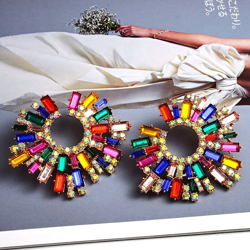 Colorful Crystal Earrings (10 colors)