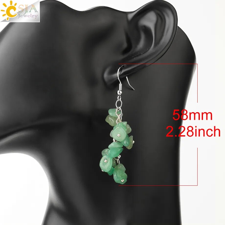 Natural Chipped Stone Earrings (12 colors)