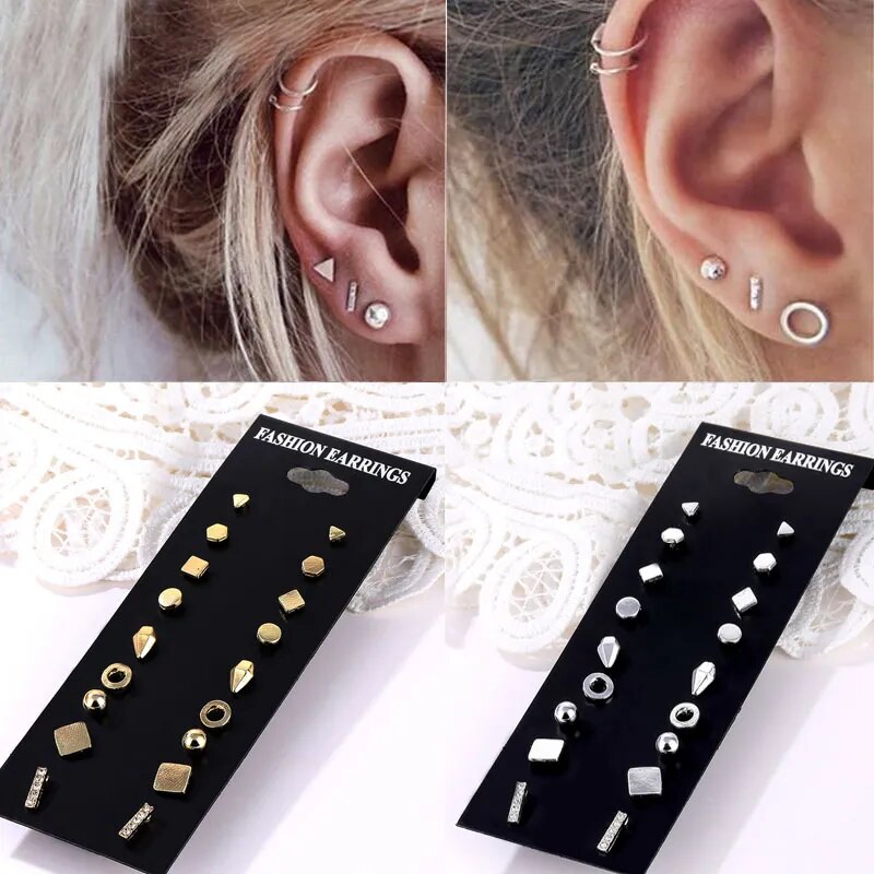 Minimalist Mixed Earrings Set (25 styles)