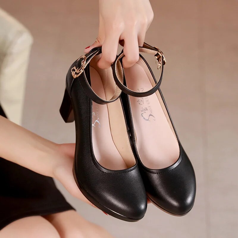 Genuine Leather High Heels