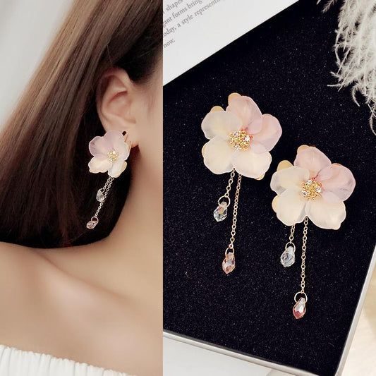 Acrylic Frosted Petals Drop Earrings