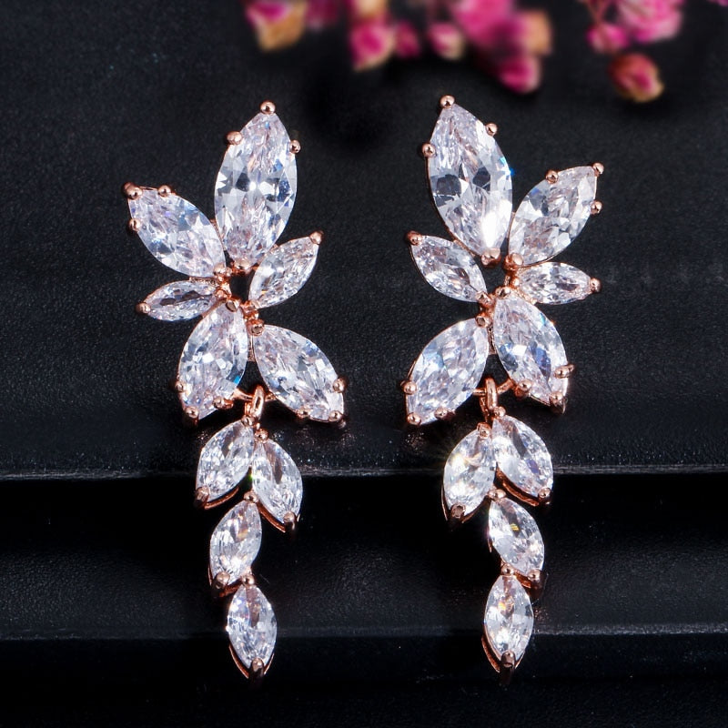 Crystal Dangle Drop Earrings (silver/gold/rose gold)